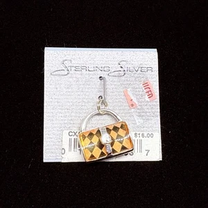 Bolso de Mano JEZLAINE De Colección Plata Esterlina Cartera Dije Colgante Raro .925 Nuevo de Lote Antiguo - Imagen 1 de 4