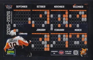 2025-26 Flint Firebirds Vinyl Schedule Jersey Mikes Subs OHL - Picture 1 of 1