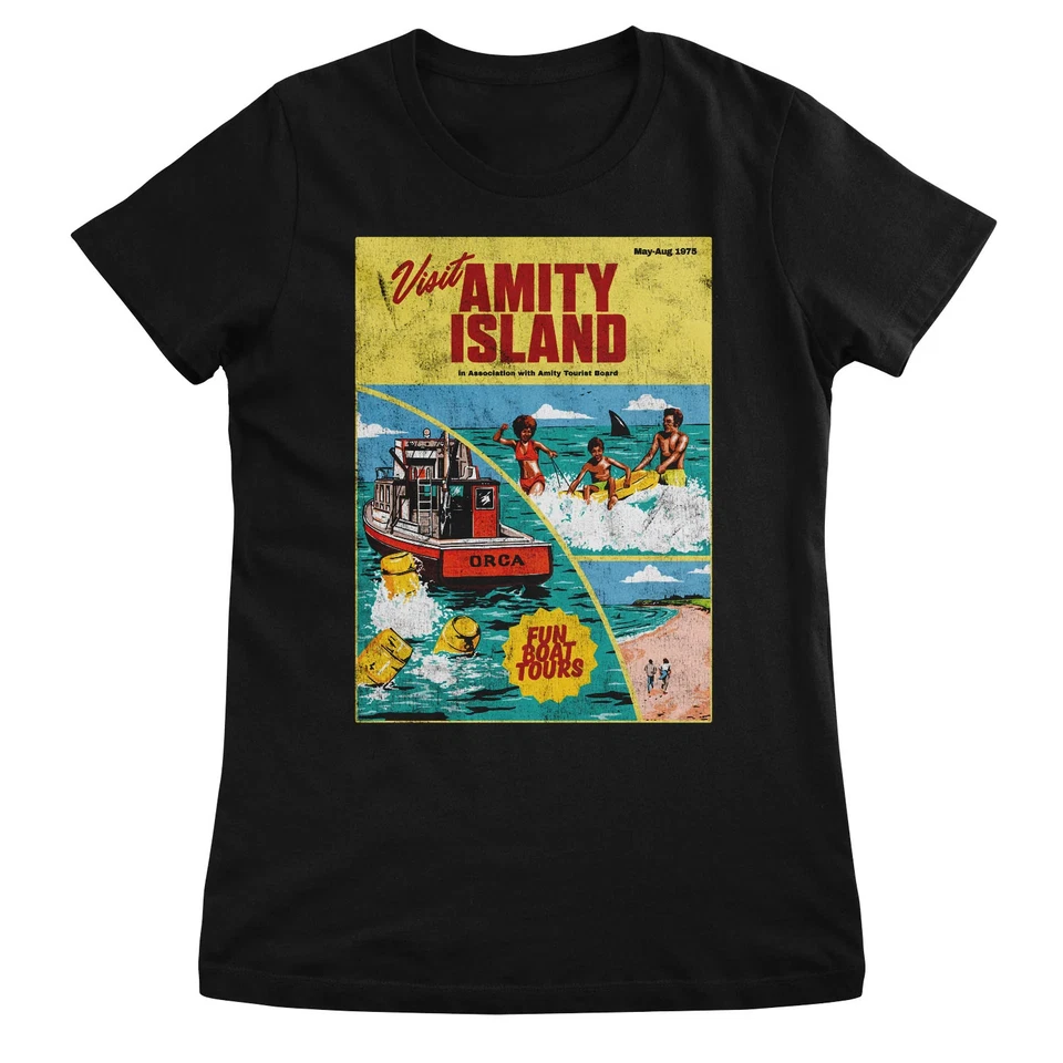 Camiseta retro para mujer JAWS - Visit Amity Island con licencia oficial Foto 1 de 1