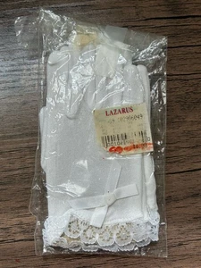 Vintage Säugling Kleinkind Lazarus weiße Handschuhe Spitzenbesatz - Bild 1 von 2