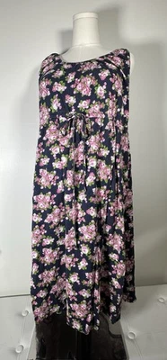 Baby Be Mine Maternity Nursing Labor & Delivery Gown L/XL Floral Roses Navy - Image 1 of 4