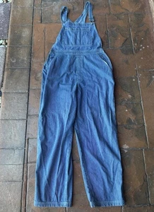 Vintage Y2K GAP Pin Striped Denim Jean Overalls Mens XL Carpenter - Picture 1 of 5