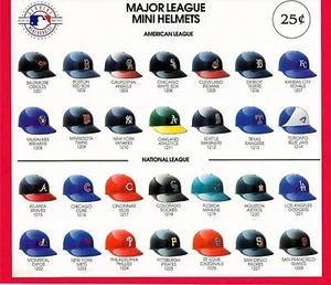 Mini cascos de béisbol vintage de las Grandes Ligas letrero máquina expendedora stock antiguo - Imagen 1 de 1