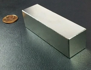 One Huge N52 Neodymium Block Magnet Super Strong Rare Earth 3" Bar Over 5k Gauss - Picture 1 of 10