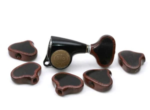 Tunerbuttons Madagascar Rosewood/Ebony (6) fits Gotho & PRS® Phase III Tuners - Bild 1 von 4