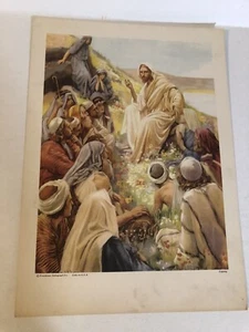 "Litografía de iglesia vintage 1959 Jesús el mejor maestro 12 1/2"" de alto" - Imagen 1 de 3