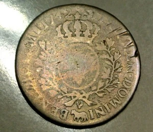 LOUIS XV 1/2 ecu SILVER 1742 city PAU VERY RARE historique coin poids 17gr70 - Picture 1 of 2
