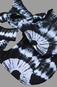 Retro Hippie Hobo Womens TIE DYE Black White Crossbody Sling Yoga Beach Bag - Picture 1 of 9