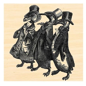 Estampilla de goma estilo vintage de pingüinos P124 - Imagen 1 de 1