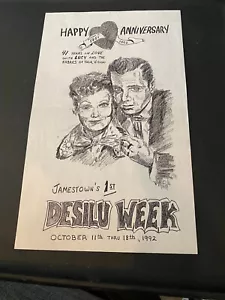 Lucille Ball Flyer for Jamestown Desilu Week from Lucie Arnaz with Letter-1992 - Picture 1 of 3