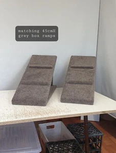 Dog Ramp Box Style 45cmH Grey Carpet Strong Sturdy Safe Quality Australian Made - Picture 1 of 17