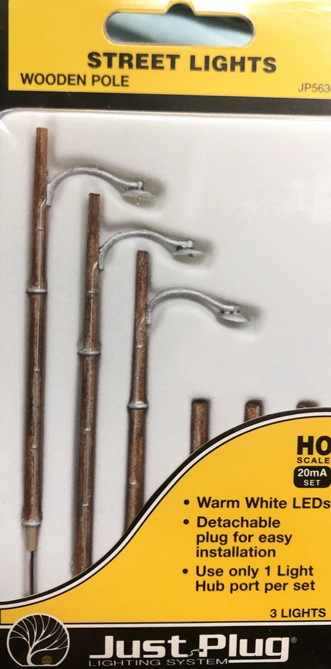 Woodland Scenics Woojp5630 HO Street Lights Wooden Pole 3