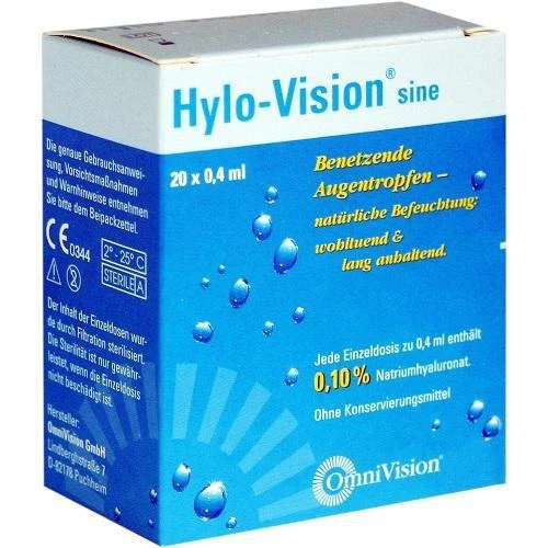OMNIVISION GMBH HYLO-VISION sine Einzeldosispipetten 20X0.4ml PZN 798297