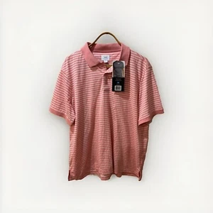 Herren Berkley Jensen gestreiftes kurzärmliges Poloshirt orange 2XL neu mit Etikett - Bild 1 von 3