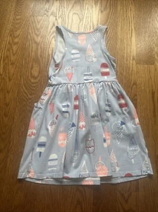Cat & Jack Blue w Ice Cream Cones & Popsicles & Pockets Size 6/6x  - Picture 1 of 4