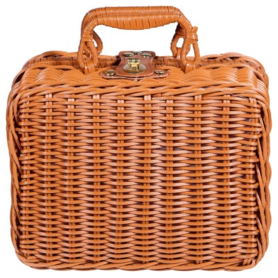 Glue Rattan Braided Suitcase Woven Storage Basket Baskets - Image 1 of 4