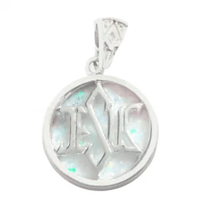 925 Sterling Silver White Opal Jesus Pendant elegant gift with BOX - Picture 1 of 8