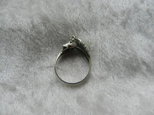 Bague en argent massif cheval solid silver ring horse T: 60 - Foto 1 di 5
