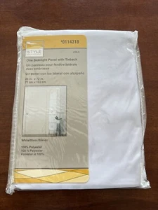 NIP Sheer sidelight curtain panel (1) with tieback white 100% polyester - Picture 1 of 4