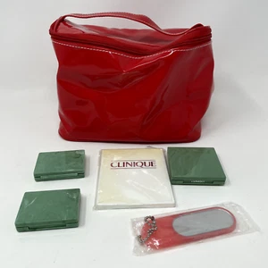 Vintage Clinique Make Up Set Compact Mirror Bag Blusher Shadow - Picture 1 of 12