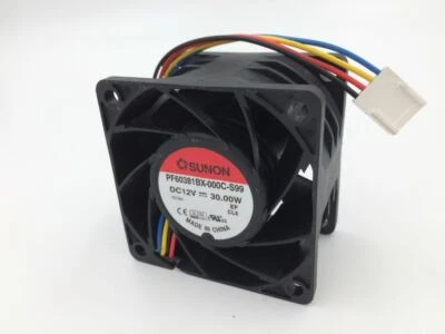 SUNON PF60381BX-000C-S99 12V 30W 60*60*38mm 6038 4-Pin PWM Cooling Fan - Image 1 of 3
