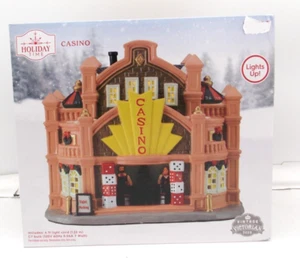 2023 Holiday Time Vintage Victorian Casino Building Christmas Lights Up - Picture 1 of 7