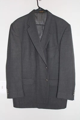 GRAY STAFFORD WOOL BLEND PEWTER METAL BUTTON BLAZER JACKET sz 46R sport coat - Image 1 of 4