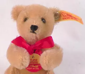 Steiff Teddybär Plüschtier mit Knopf & Etikett Germany 0210/12 Vintage Mini klein - Bild 1 von 3