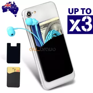 Universal Adhesive Pocket Stick On Wallet Card Holder Pouch Case For Smart Phone - Picture 1 of 11