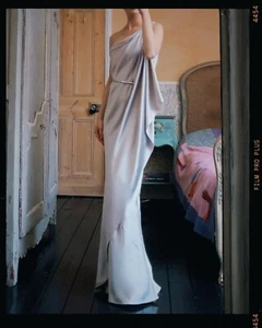 Amanda Wakeley one shoulder drape satin dress. UK 10. RRP £995 - Picture 1 of 11