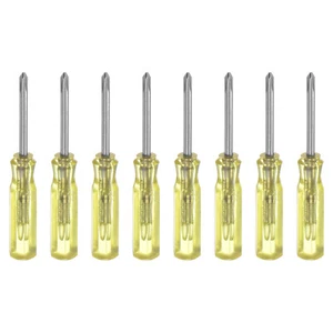 8Pcs PH0 Mini Phillips Screwdriver 2mm Magnetic Cross Head 45mm Length, Yellow - Picture 1 of 6