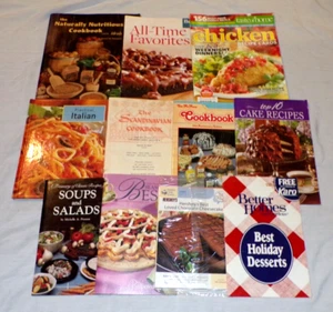 Lot of 11 Cookbooks Scandinavian Hersheys Pampered Chef Italian Desserts Salads - Picture 1 of 7