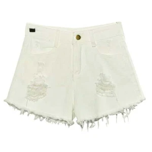 Floleo Women Casual High Waisted Denim Shorts SIZE XL Frayed Raw Hem --M2-- - Picture 1 of 3