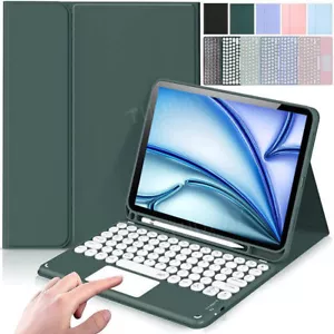 For iPad Pro 13 11/Air 13 11 2024 7/8/9/10th Touchpad Keyboard Mouse Smart Case - Picture 1 of 40