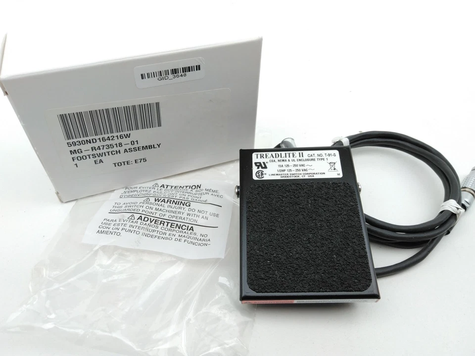 Linemaster Treadlite II Foot Pedal Electrical Switch Pedal T-91-S Tested Works