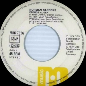 Norman Sanders -Fremde Augen / Benito Der Clown [7" 45 rpm Single] German Import - Imagen 1 de 1