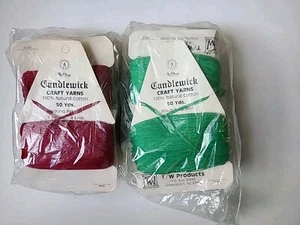 Vintage 100 % BAUMWOLLE Kerzenlecker Handwerk Garn Faden ~ 12 @50 Yards ~ Neu alter Lagerbestand - Bild 1 von 6
