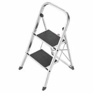 Hailo Trittleiter K70 StandardLine, Klappleiter, Aluminium, Schwarz, 2 Stufen - Bild 1 von 8