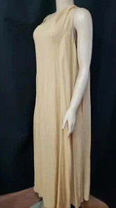 Caite Women's light Gold brown Maxi Long T-Shirt Dress Sleeveless NWT #CB8 - Picture 1 of 9