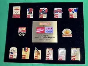OLYMPICS 1992 LIMITED EDITION COLLECTORS PIN SET USA PHAR-MOR COCA COLA 13 PINS - Picture 1 of 5
