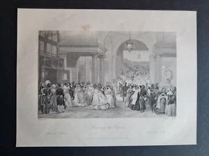Antique (c.1845) print - Leaving the Opera - Paris - Eugene Lami - Picture 1 of 2