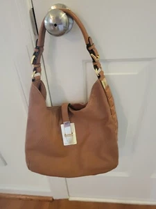 Michael Kors Vintage Cognac Brown Leather Buckles Hobo Shoulder Purse - Picture 1 of 4