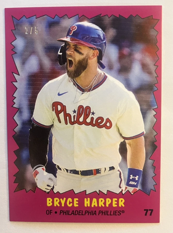 2022 TBT 26 #77 Topps BRYCE HARPER PINK PARALLEL 2/5 HULK VARIATION VERY RARE  - Image 1 of 3