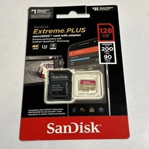 SanDisk Extreme 128GB UHS-I U3 200mbs Speed MicroSDXC Card SD Adapter - Picture 1 of 6
