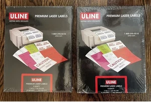 ULINE Premium Laser Labels S-5047Y (2 Boxes) Fluorescent Yellow - Picture 1 of 2
