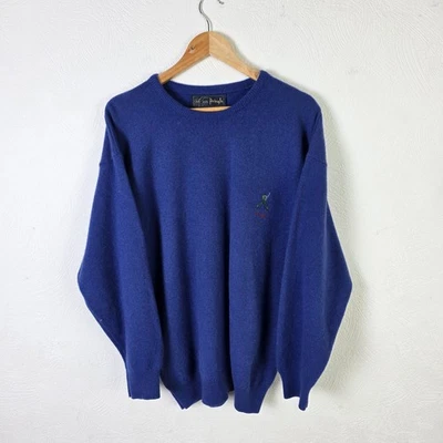 Vintage Pringle Nick Faldo Jumper Mens Large Navy Blue Wool Knitted Golf Sweater - Image 1 of 4