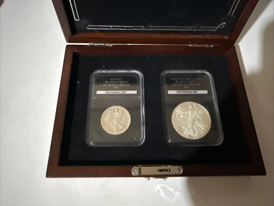 Americas Most Beautiful Walking Liberty 1916 D & 2016 SWL 100 anos conjunto #9/2500 - Imagem 1 de 4