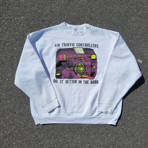 GRAIL VTG 90's Air Traffic Controllers Do it Better in the Dark Sweatshirt Sz XL - Picture 1 of 6