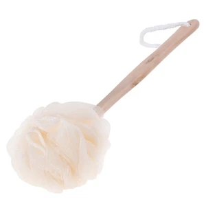 Esponja de baño de mango largo cepillo exfoliante malla de esponja para viajes y hogar - Imagen 1 de 12
