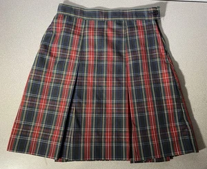 Royal Park School Uniform Macbeth Red Plaid Pleated Skirt W/Pocket Size 7 - Picture 1 of 4